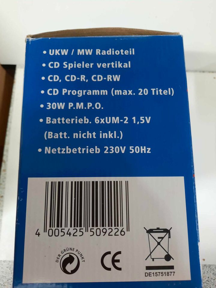 Soundmaster: UKW-MW-Radio mit CD-Spieler Model: RCD-1100 in Steinheim
