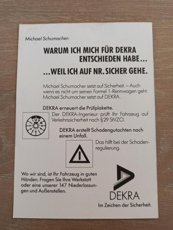 Autogrammkarten Michael Schumacher bedruckt Benetton/Dekra 3 Stüc in Spiesen-Elversberg