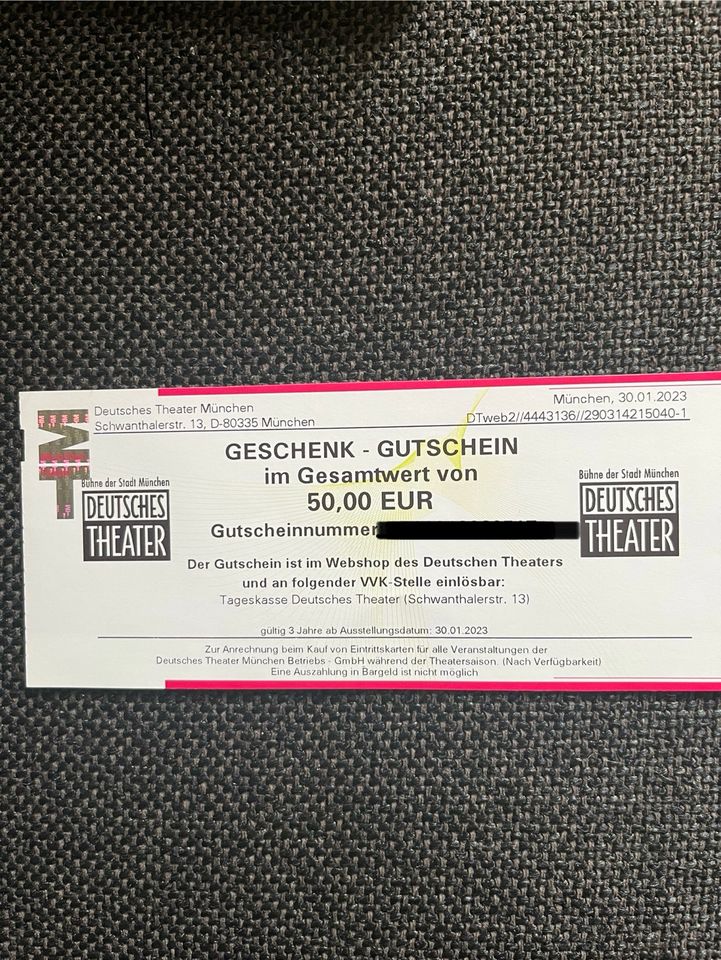 Gutschein Deutsches Theater in München