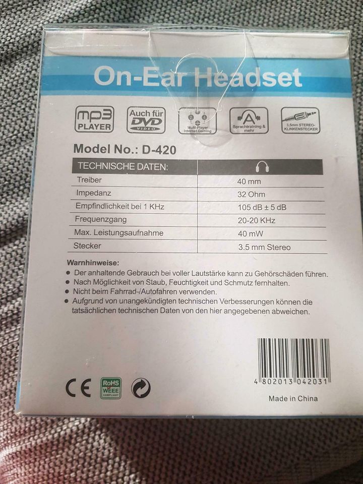 Neues On - Ear Headset Super Bass D- 420 in Neu-Isenburg