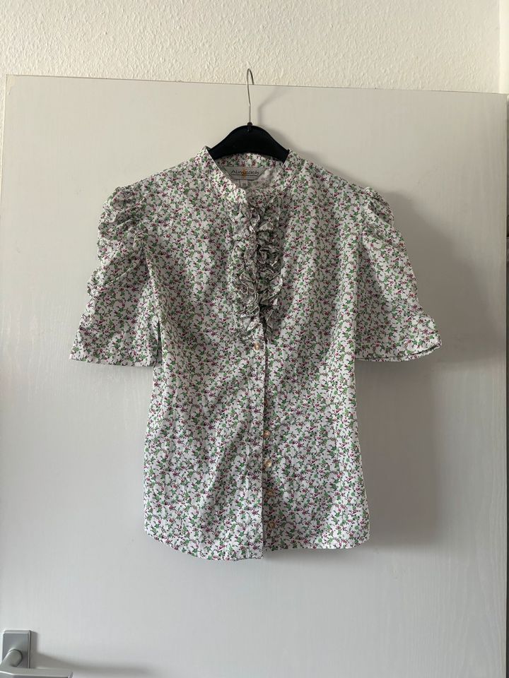 Bluse „Almsach“ weiß mit Blümchen, 100% BW, Gr.36 in Kevelaer