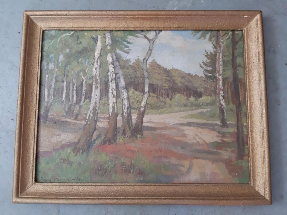 Gemälde *Wald* 68x54cm mit Signatur im Goldrahmen in Gelenau