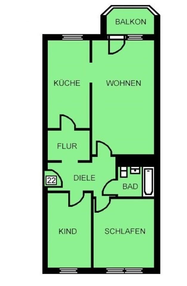 3 Zimmer Wohnung Chemnitz Siegmar in Chemnitz