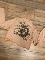 Cooles Shirt durchsichtig mesh Drache aprikose schwarz orange Bayern - Frensdorf Vorschau
