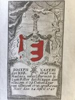 Wappen Kupferstich Orig 1747 Hofmark Pasing Schloßherr HERALDIK München - Pasing-Obermenzing Vorschau