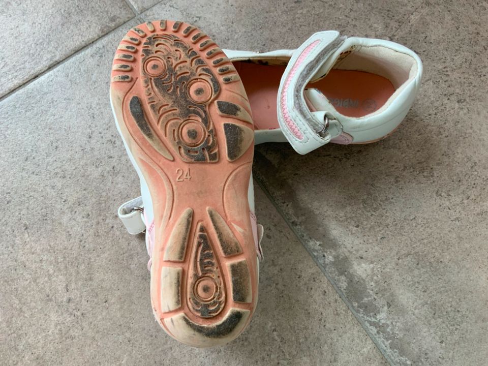 Indigo Ballerina Kinder Schuhe weiß/rosa 24 in Saaldorf-Surheim