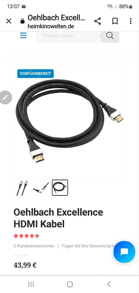 Oehlbach EXCELLENCE HDMI 3m ULTRA HIGH SPEED KABEL 8k 4k UHD NEU in Minden