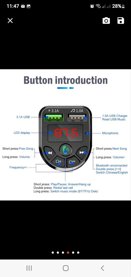 ❤️ FM Transmitter Bluetooth 2x USB Speicherkartenslot NEUWARE in Salzgitter