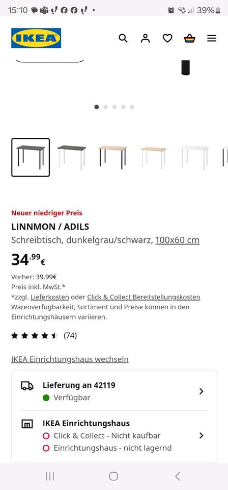 7 x IKEA Linnmon Adils Schreibtische 10x60 abzugeben in Wuppertal