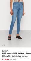 Levis Mile High Rise Jeans Super Skinny blau Hose Bielefeld - Bielefeld (Innenstadt) Vorschau