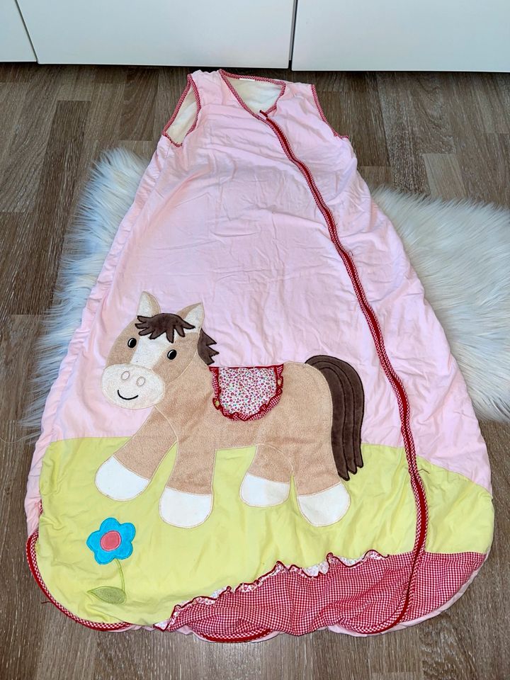Sommer Sterntaler Schlafsack rosa Pferd Pony 110cm in Sulz