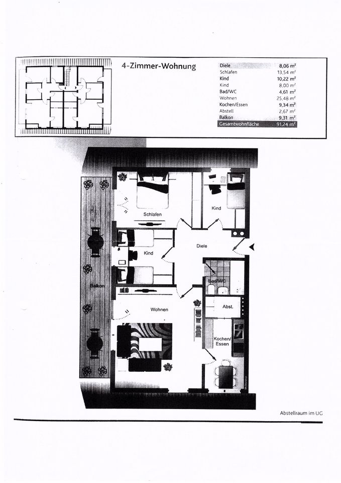 4-Zimmer-Wohnung mit Südbalkon in Eisenbach (Hochschwarzwald)