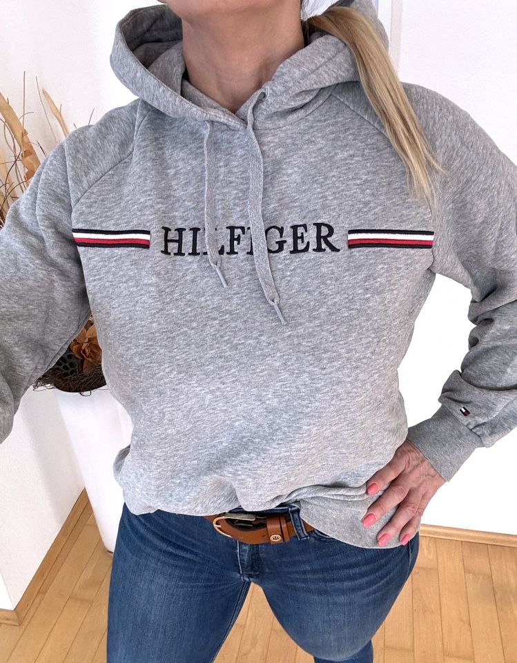 Tommy Hilfiger Kapuzen Sweatshirt Hoodie in grau Gr.S in Poing