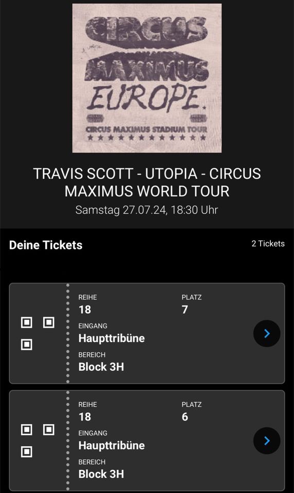 TRAVIS SCOTT - Frankfurt 2x Tickets in Pielenhofen