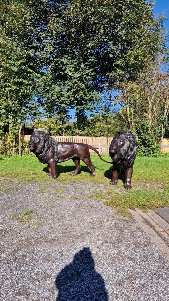 Lebensgroße Löwen aus Bronze in Starnberg