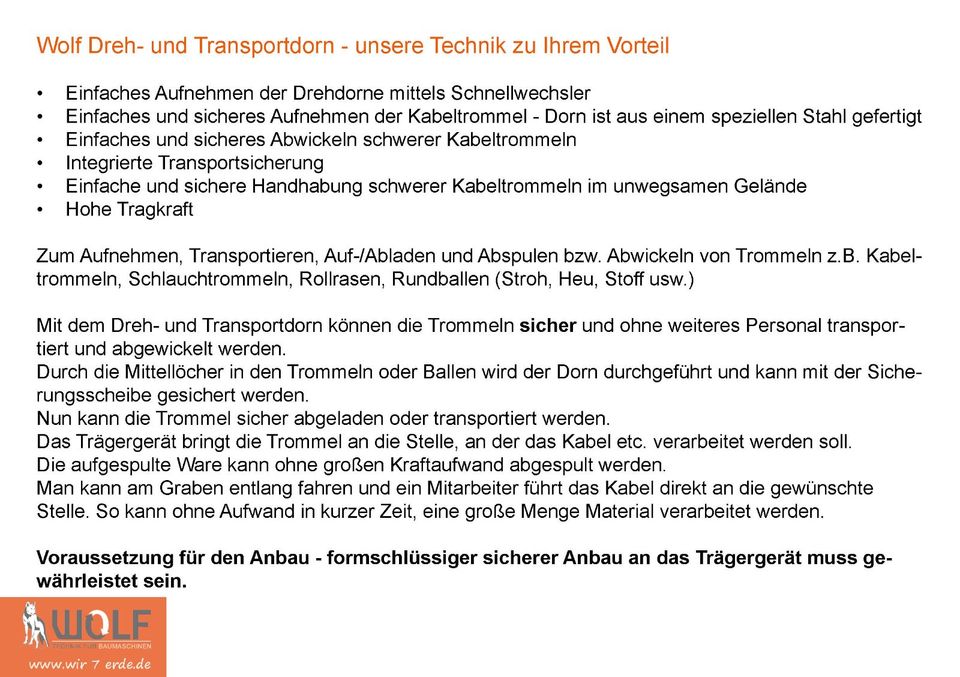 Drehdorn, Kabelwagen, Kabeltransportanhänger, Kabelverlegung,75mm in Aschaffenburg