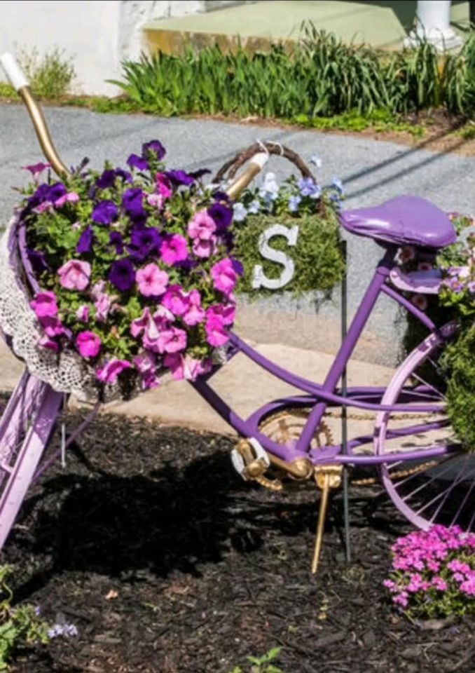 Als Gartendeko vorbereite ich ihre Fahrrad mit oder ohne Pflanzen in Versmold