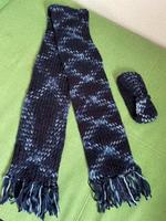 Handgestrickter Schal und Stirnband aus Schurwolle - Dunkelblau Bayern - Lohr (Main) Vorschau