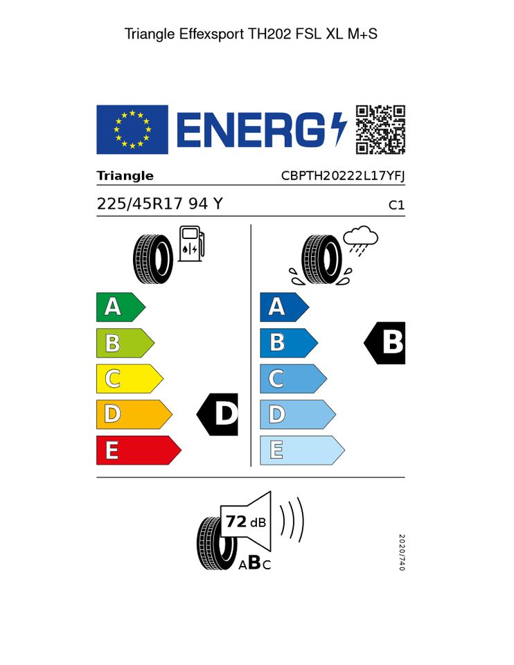 4x NEUE Sommerreifen 225/45R17 94Y Triangle Effexsport TH202 FSL in Krostitz