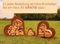 Edelrost Herz aus Metall liegend Holzlager Holzkorb Niedersachsen - Emsbüren Vorschau