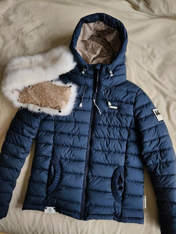 Neu Marikoo Damen Winter Steppjacke Fellkragen in Bernau