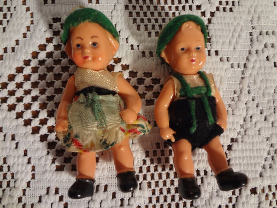 Antikes kleines bayrisches Puppenpärchen ca 40-50erJahre markiert in Linden
