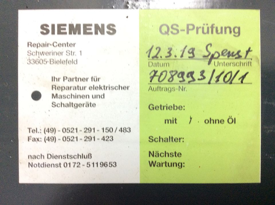 Siemens 3ph Motor 1PH8133-1DF00-0CA1, 15kW, 34.0A, 1500 r/min in Korschenbroich