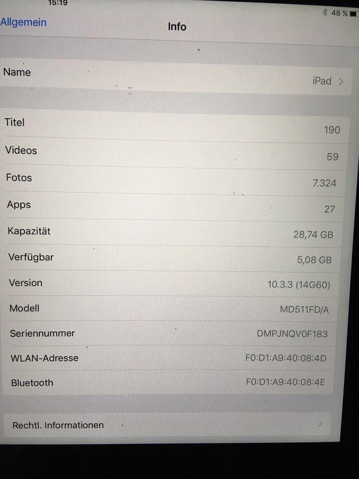 iPad Modell A1458 32GB WiFi Black in München