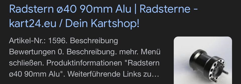 SUCHE MACH 1 KART RADSTERNE 1596 ALU 40MM in Ulmen