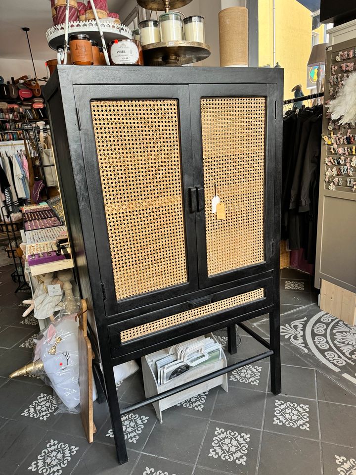 Neu Vitrine Schrank Sideboard schwarz wiener geflecht massiv Holz in Gelsenkirchen