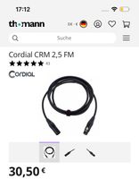 6x 2,5m Cordial SELECT XLR Kabel(CORDIAL CRM 2,5 FM) Friedrichshain-Kreuzberg - Friedrichshain Vorschau