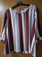 gestreifte Bluse, bordeaux-creme-grau, Shein Gr.44, 3/4 Arm Niedersachsen - Meppen Vorschau