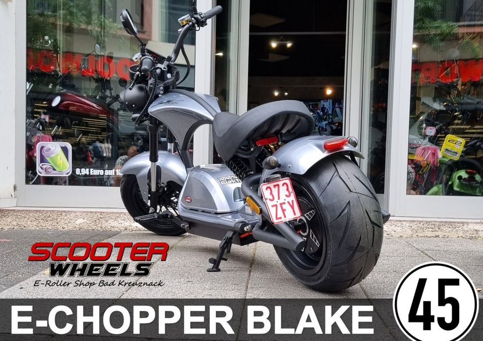 NEU⚡E-Chopper⚡ BLAKE CUSTOM UMBAU ⚡45 km/h⚡ 72V/40Ah-Akku⚡100km in Bad Kreuznach