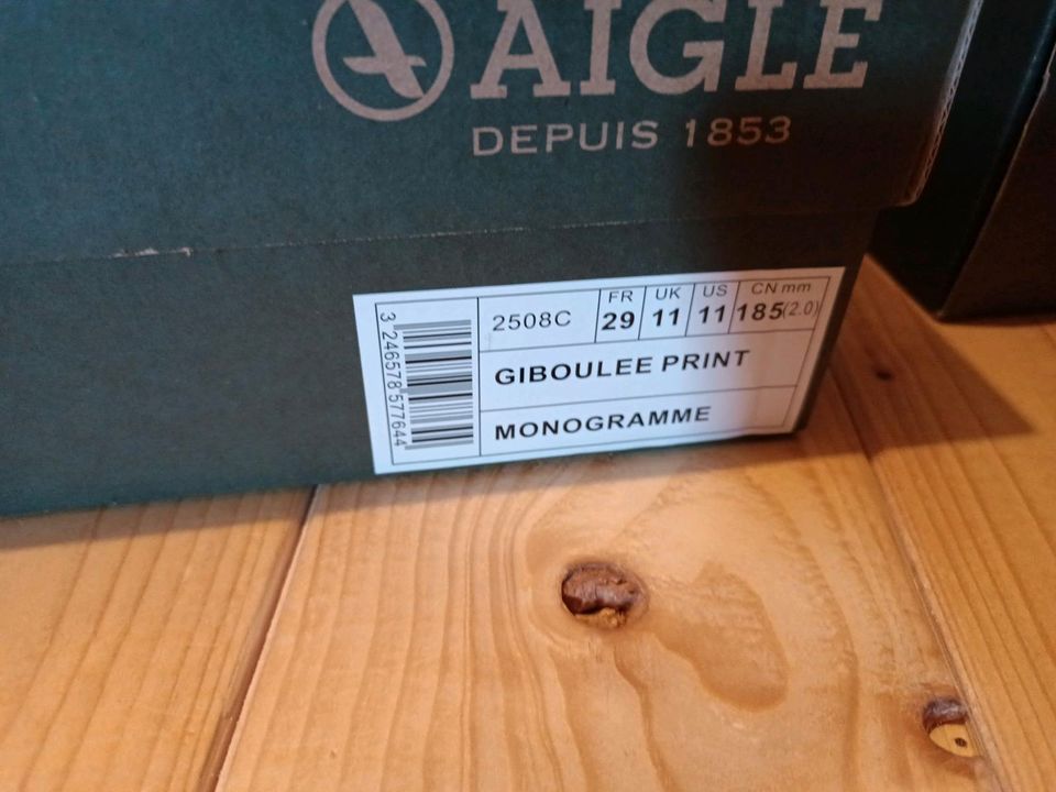 Aigle Giboulee Gummistiefel gefüttert Top Zustand neu gekauft OVP in Berglen