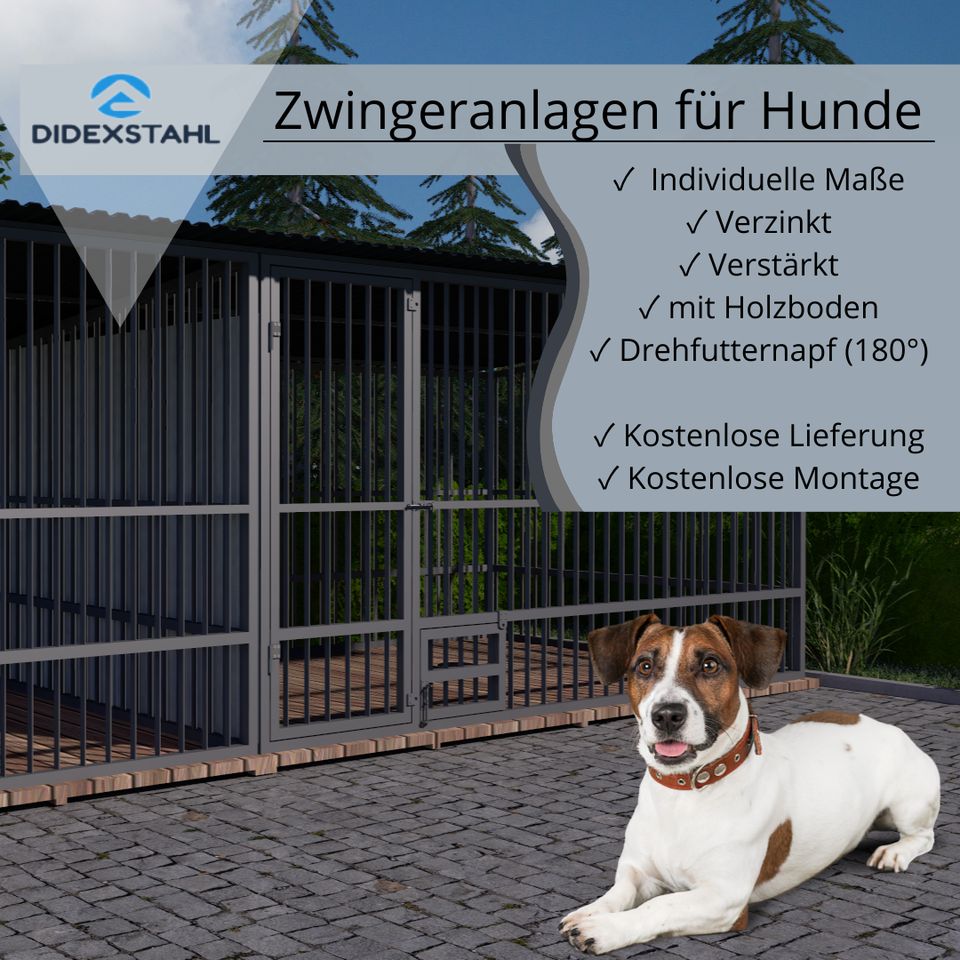 6 x 2m Hundezwinger mit Holzboden NEU Doppelzwinger Zwingeranlage in Dortmund