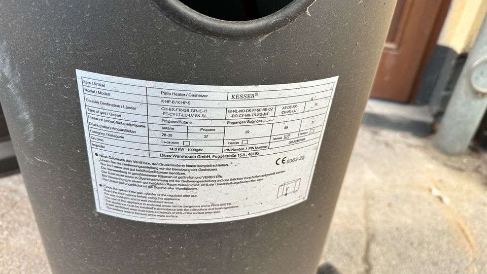 Gas Heizpilz Terrassenheizstrahler Heizstrahler Gasheizer in Leipzig