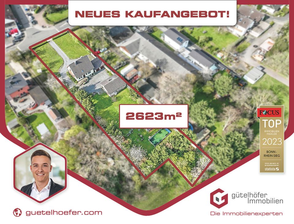 Chance für Bauträger! 2.623m² Baugrund mit 3 Baufenstern - bebaubar nach B-Plan in Swisttal-Odendorf in Swisttal