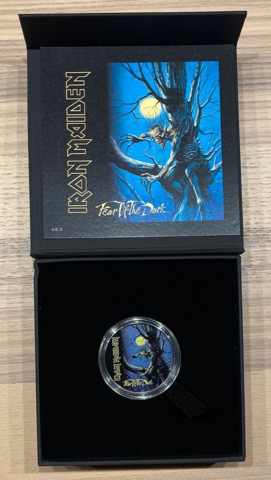 1 oz Silber IRON MAIDEN Fear of the Dark 2022 - Black Proof Farbe in Konz
