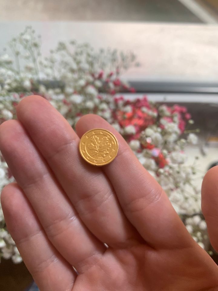 1 cent gold Münze 2002 in Berlin