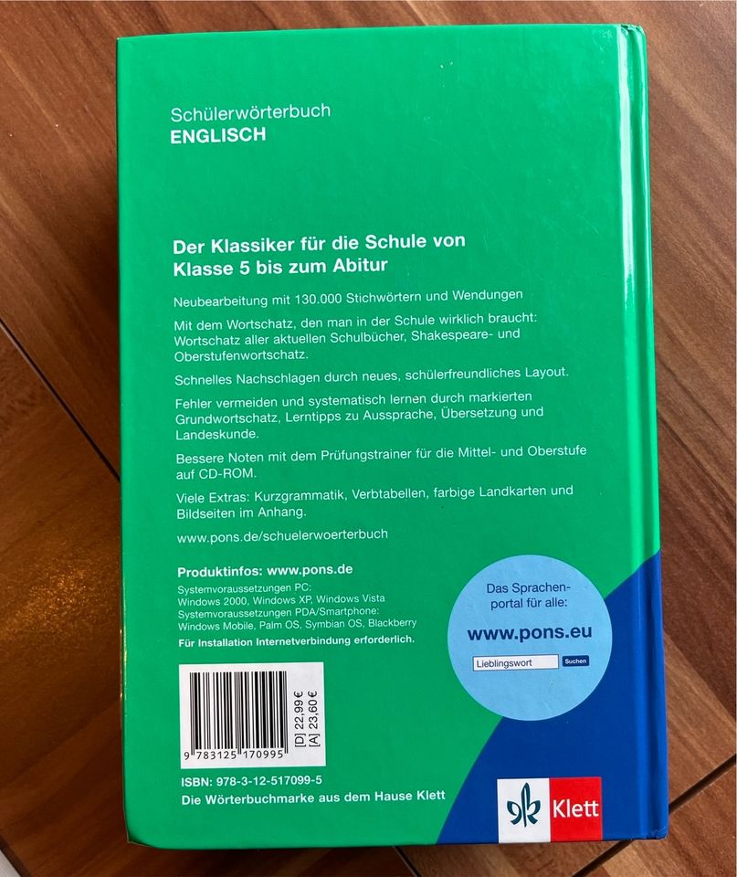 Schülerwörterbuch Englisch Pons inclusive. CD in Marklohe