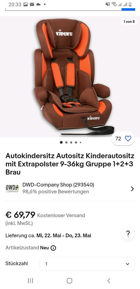 Kindersitz,  Autokindersitz NEU in Göppingen