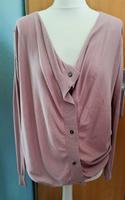 geraffter YAYA Pullover Strickjacke Cardigan rose 100% Baumwolle Hessen - Steinau an der Straße Vorschau