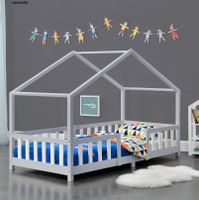 Kinderbett mit Rausfallschutz 90x200cm Haus Holz Grau Hausbett Nordrhein-Westfalen - Ladbergen Vorschau