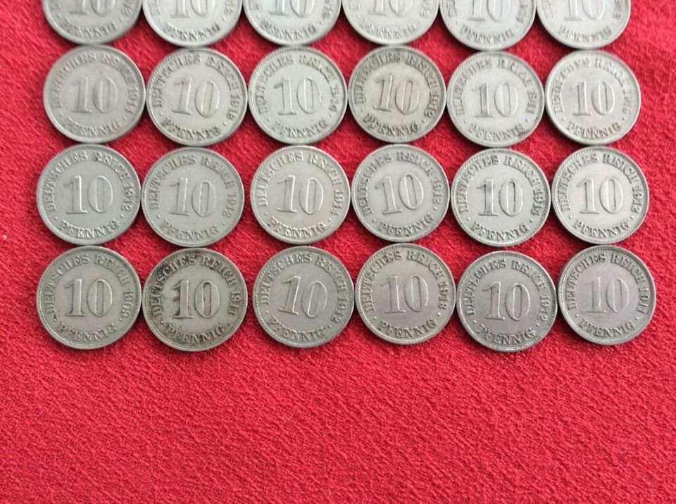 Konvolut von 42 Münzen 10 Pfennig Deutsches Reich 1910-1915 #4 in Greiz