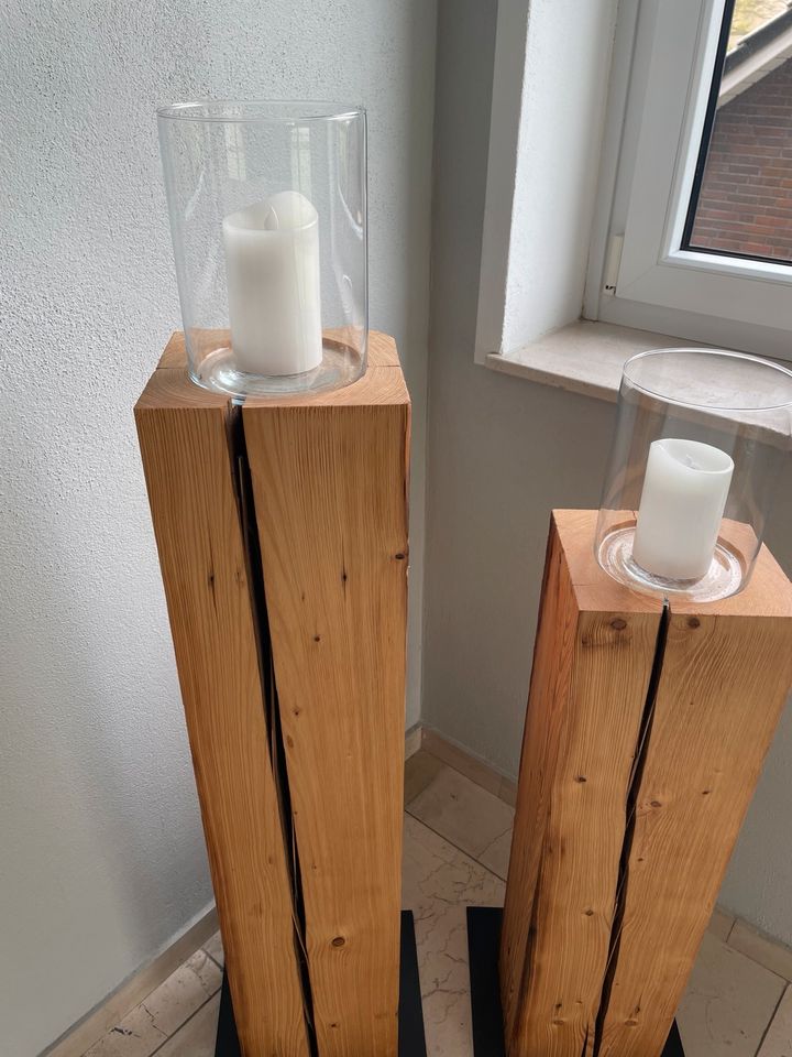 Kerzenständer Windlicht Deko Holz Balken Unikat in Bad Oeynhausen