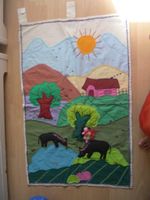 Wandbild Patchwork Applikation Arpillera 99 x 59 3 Motive Nordrhein-Westfalen - Bad Münstereifel Vorschau