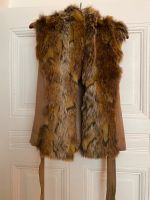 Fake-Fur Weste Vintage mit Gürtel beige-rotbraun Berlin - Schöneberg Vorschau