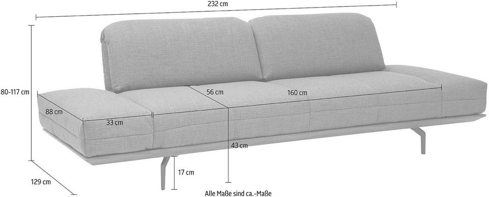 Hülsta Sofa 3-Sitzer hs.420 Steingrau Eiche natur in Ingersheim