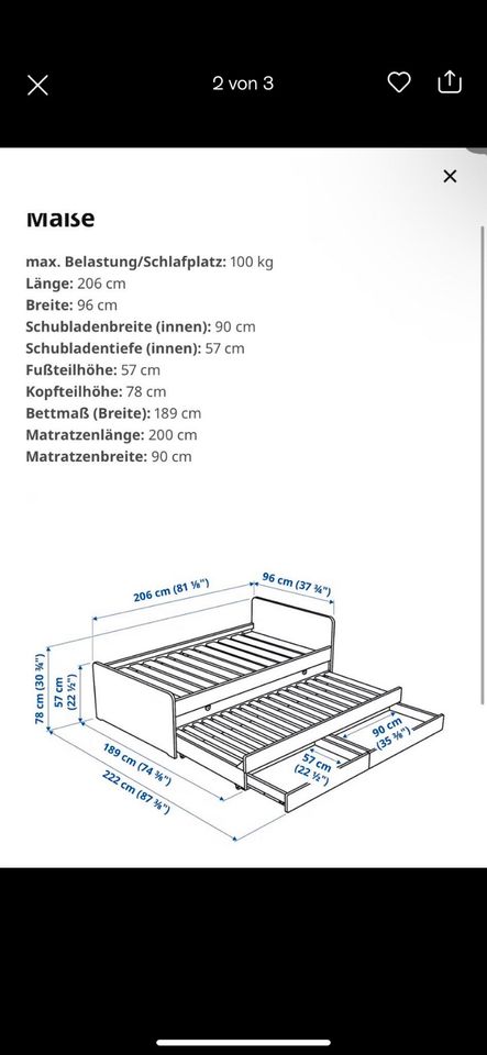 Bett mit unter Bett in Nürnberg (Mittelfr)