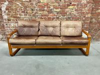 Teak Couch Sofa Ledercouch Holstebro Danish Mid Century Berlin - Mitte Vorschau